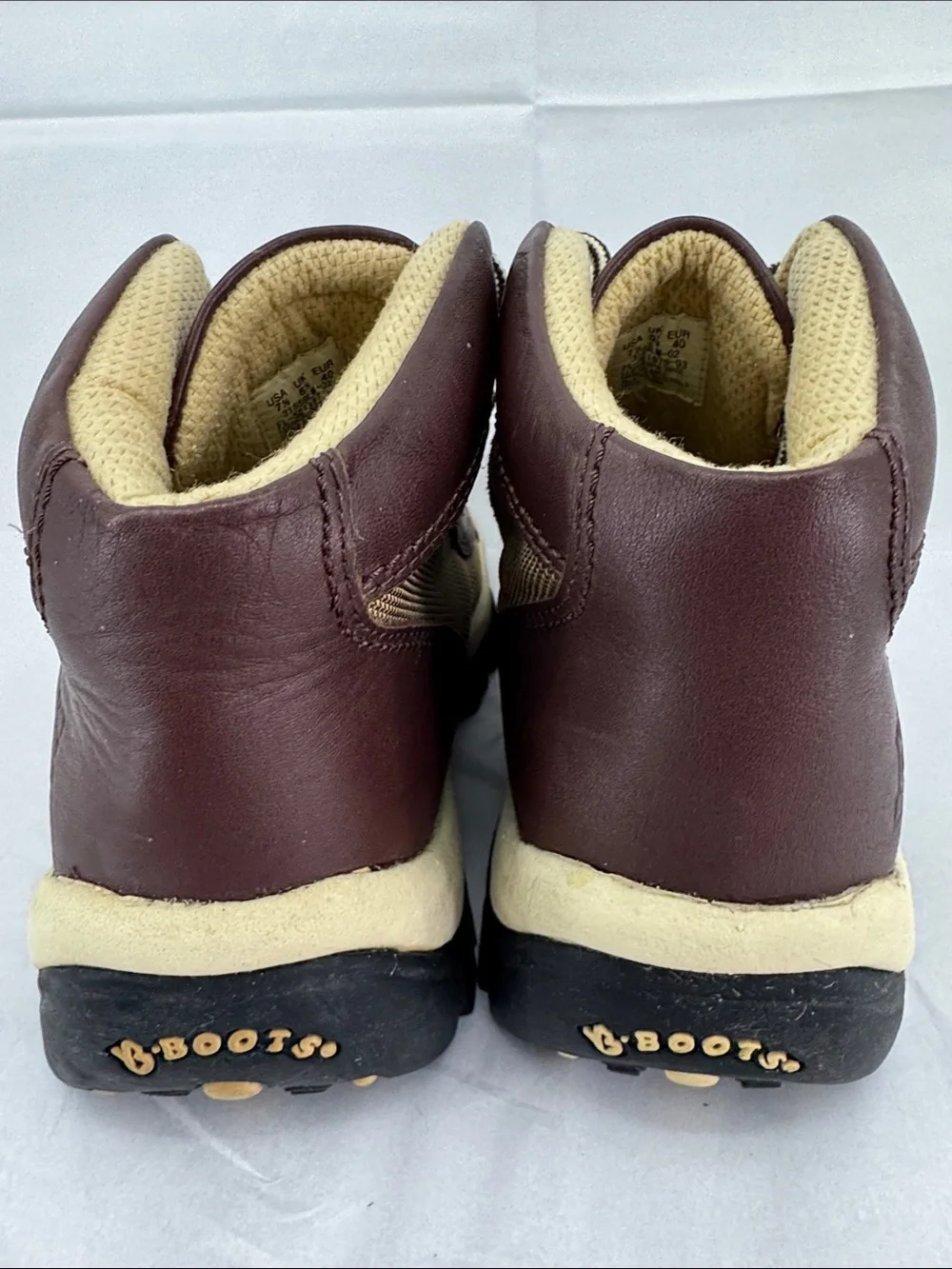 Buffalino B-Boots Brown Leather & Tan Canvas Chukkas Boots, EU 40 M 7.5, W 9